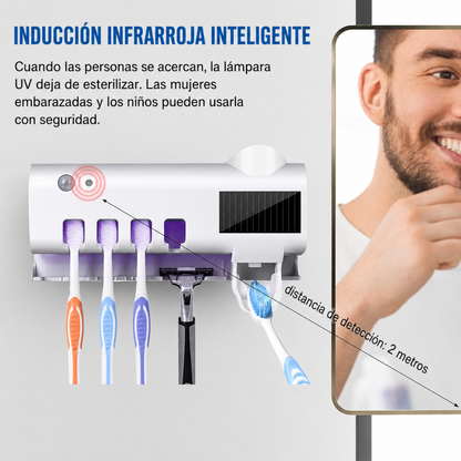 ESTERILIZADOR INTELIGENTE PARA CEPILLO DE DIENTES — El cepillo más limpio de tu baño