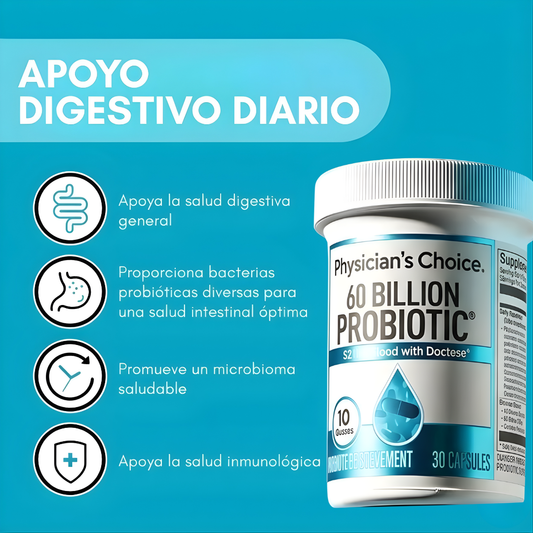 60 BILLIONS PROBIOTICS – Equilibrio intestinal, digestión diaria y bienestar desde el interior