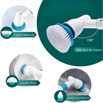 CEPILLO ELÉCTRICO GIRATORIO  – Potencia automática, limpieza profunda y menos esfuerzo en cada rincón
