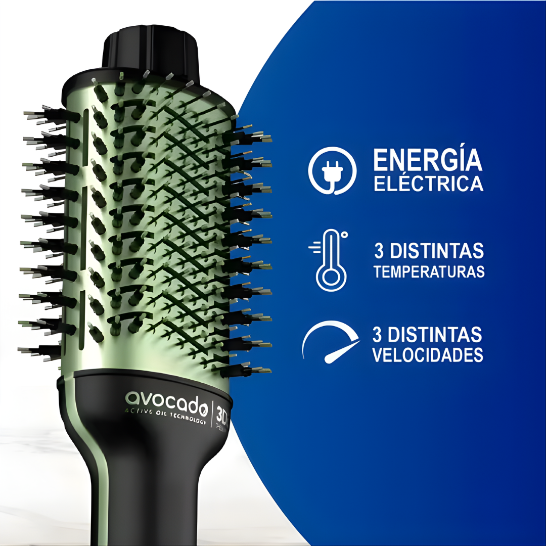 PLANCHA CON CEPILLO SECADOR – Alisa, seca y da volumen en un solo paso, con acabado profesional desde casa