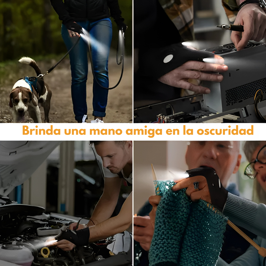 GUANTE CON LINTERNA LED GLOVELITE – Iluminación manos libres y precisión en cada tarea
