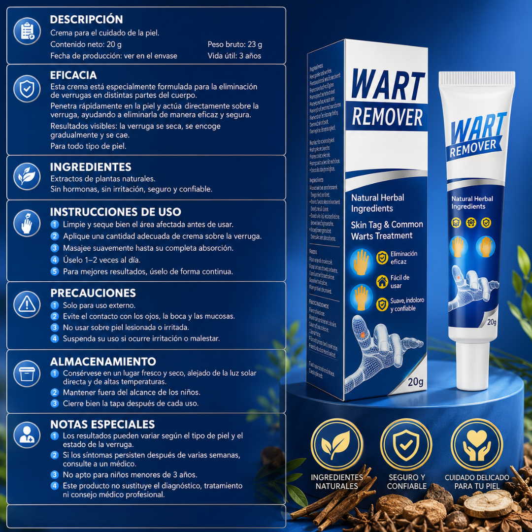 CREMA PARA ELIMINAR VERRUGAS – Cuidado localizado para imperfecciones