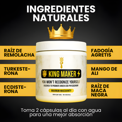 KING MAKER CAPSULES — Apoyo masculino, energía y confianza diaria