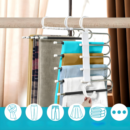 GANCHO DE PANTALONES – Organización inteligente, ahorro de espacio y ropa siempre ordenada