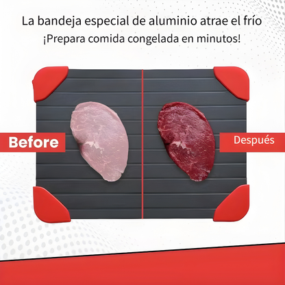 PLACA DESCONGELADORA RÁPIDA – Descongela carnes y alimentos 3 veces más rápido sin electricidad ni microondas