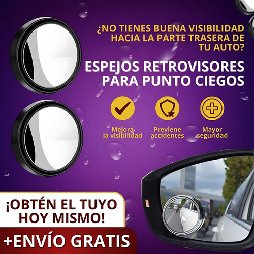 Par de Espejos de Punto Ciego – Visión total, conducción segura