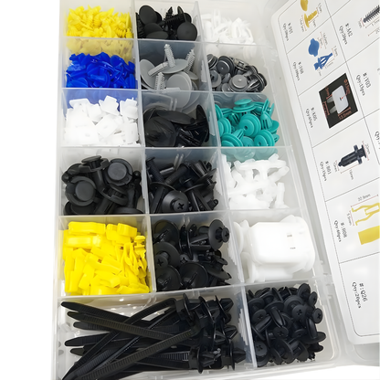 MEGA KIT DE GRAPAS AUTOMOTRICES – Clips y remaches de plástico para reparar y armar tu carro sin ir al taller