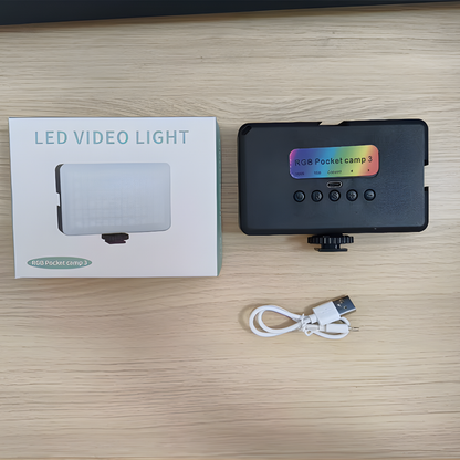 LUZ LED RGB PORTÁTIL PARA VIDEOS – Ilumina tus creaciones con estilo y precisión profesional