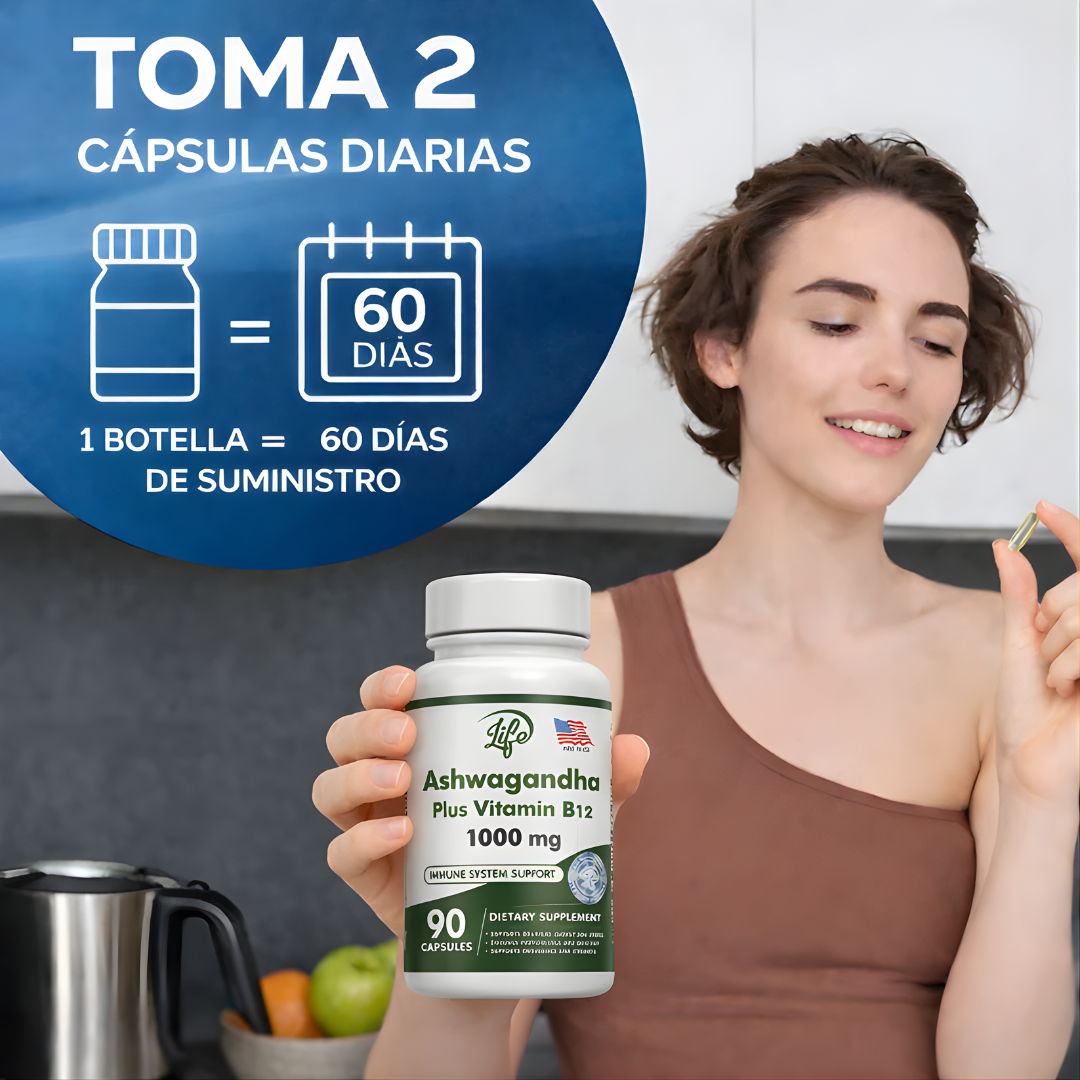 ASHWAGANDHA (Antídoto natural contra el estrés) – Equilibrio emocional, energía sostenida y apoyo integral diario