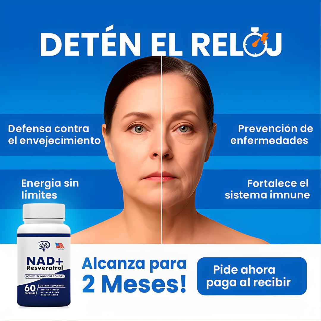 NAD RESVERATROL (OPTIMIZA LA FUNCIÓN COGNITIVA Y REFUERZA LAS NEURONAS) – Energía celular, enfoque mental y apoyo antioxidante avanzado