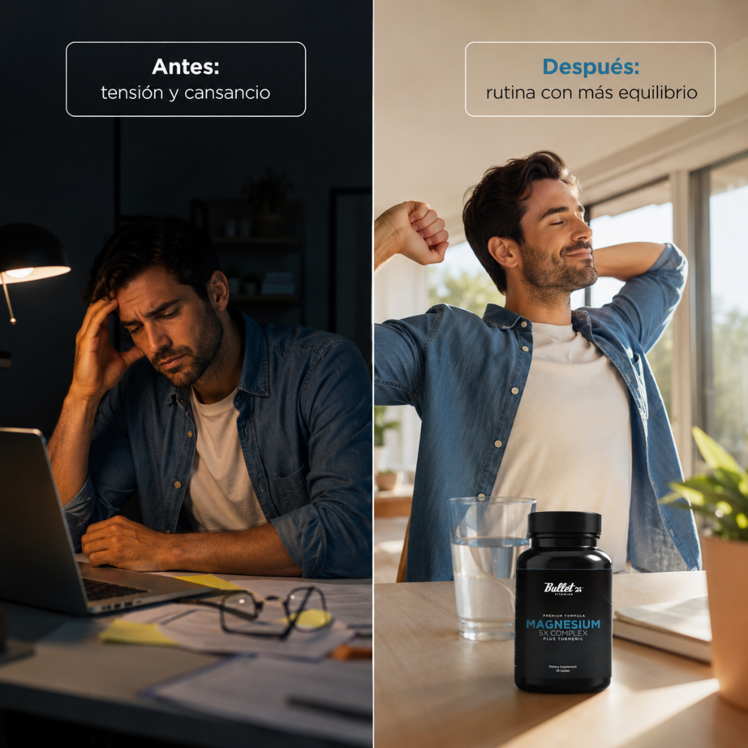 MAGNESIO 5X PLUS CON CÚRCUMA — Apoya tus músculos, articulaciones y bienestar diario