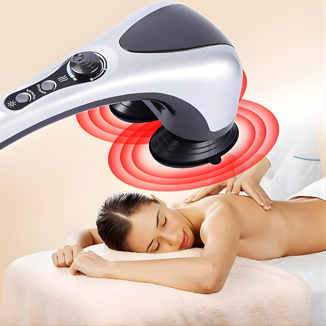 MASAJEADOR ELÉCTRICO DOBLE CABEZAL PRO – Relaja, alivia y renueva tu cuerpo en minutos