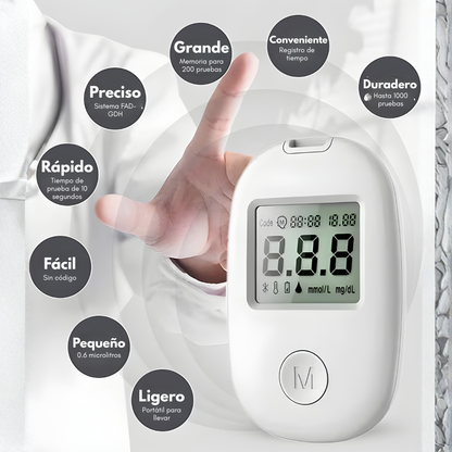 MEDIDOR DE GLUCOSA DIGITAL – Control preciso, monitoreo constante y tranquilidad en tu salud diaria