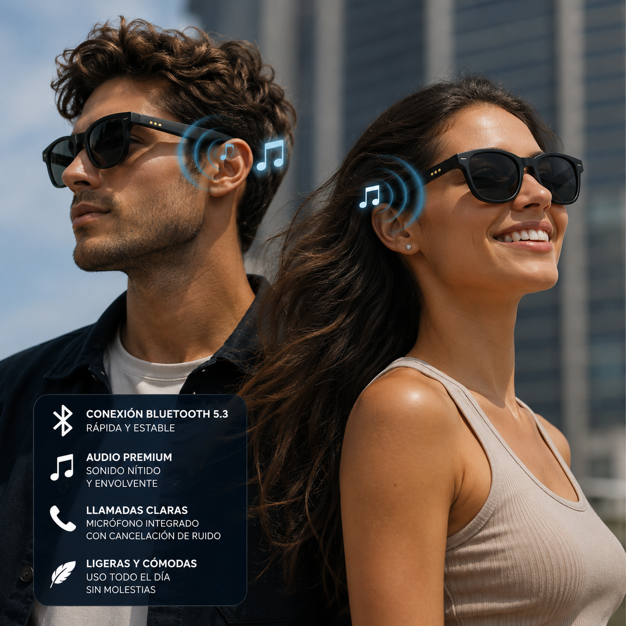 GAFAS DE AUDIO – Escucha tu música y mantente conectado con el mundo al mismo tiempo