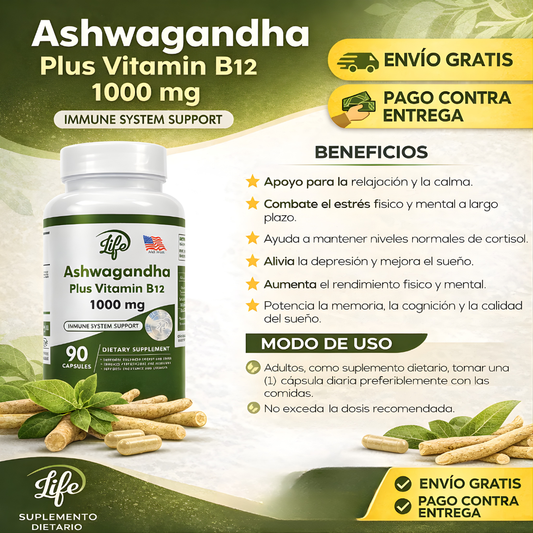 ASHWAGANDHA (Antídoto natural contra el estrés) – Equilibrio emocional, energía sostenida y apoyo integral diario