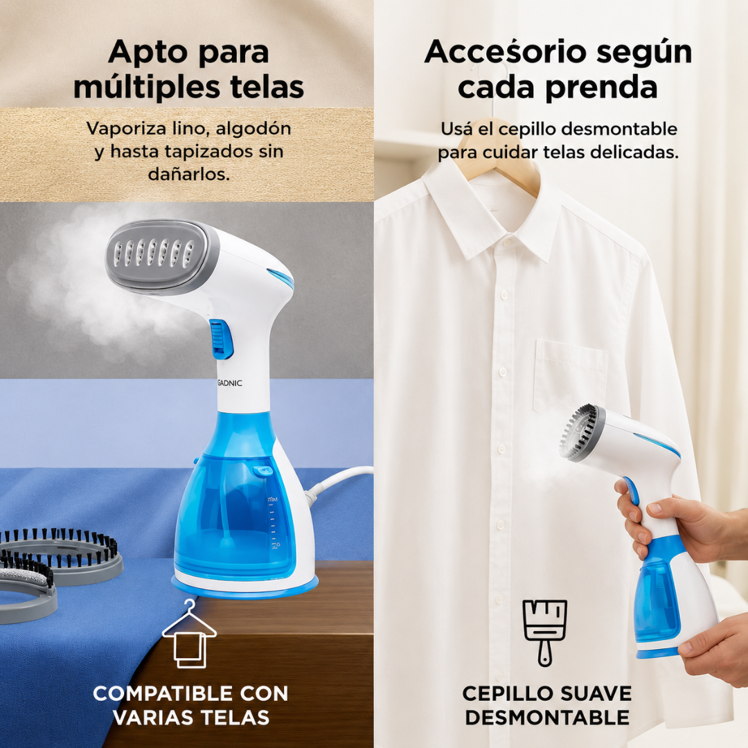 PLANCHA DE VAPOR — Elimina arrugas en segundos