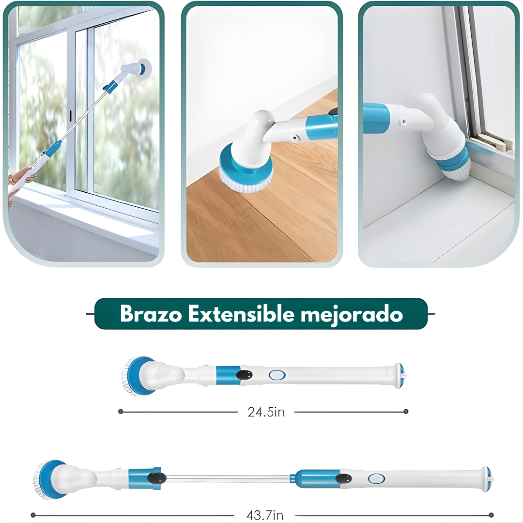 CEPILLO ELÉCTRICO GIRATORIO  – Potencia automática, limpieza profunda y menos esfuerzo en cada rincón