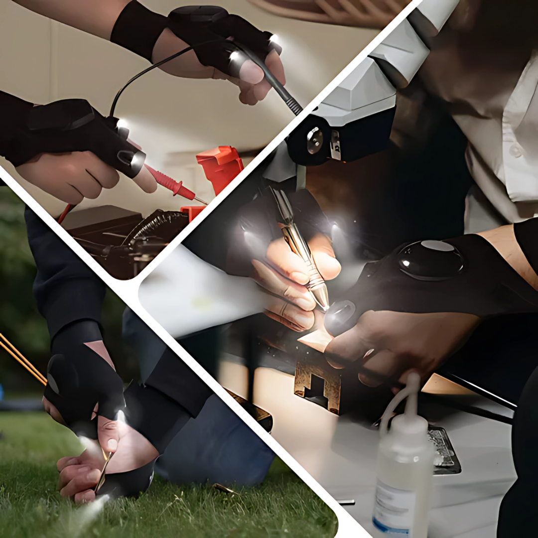 GUANTE CON LINTERNA LED GLOVELITE – Iluminación manos libres y precisión en cada tarea