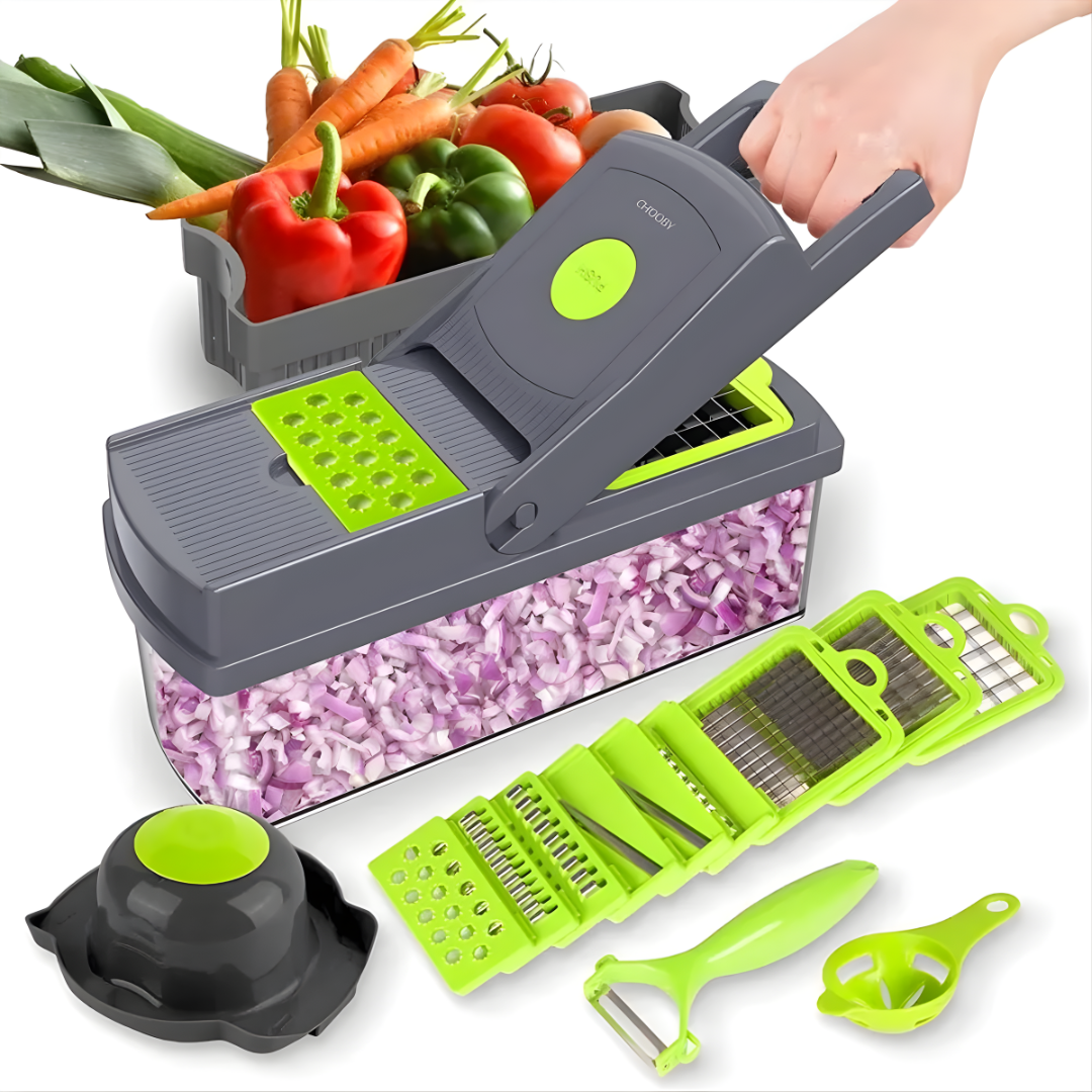 PICADOR MULTIFUNCIONAL 14 EN 1 – Cocina fácil, rápida y sin desorden