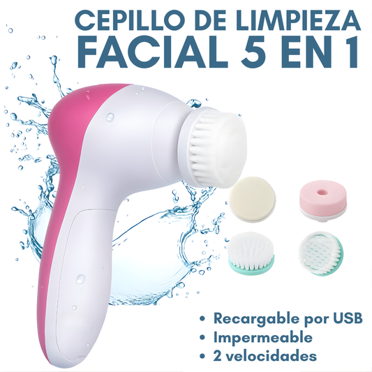 CEPILLO DE LIMPIEZA FACIAL 5 EN 1 – Limpieza profunda, exfoliación completa y cuidado facial en casa