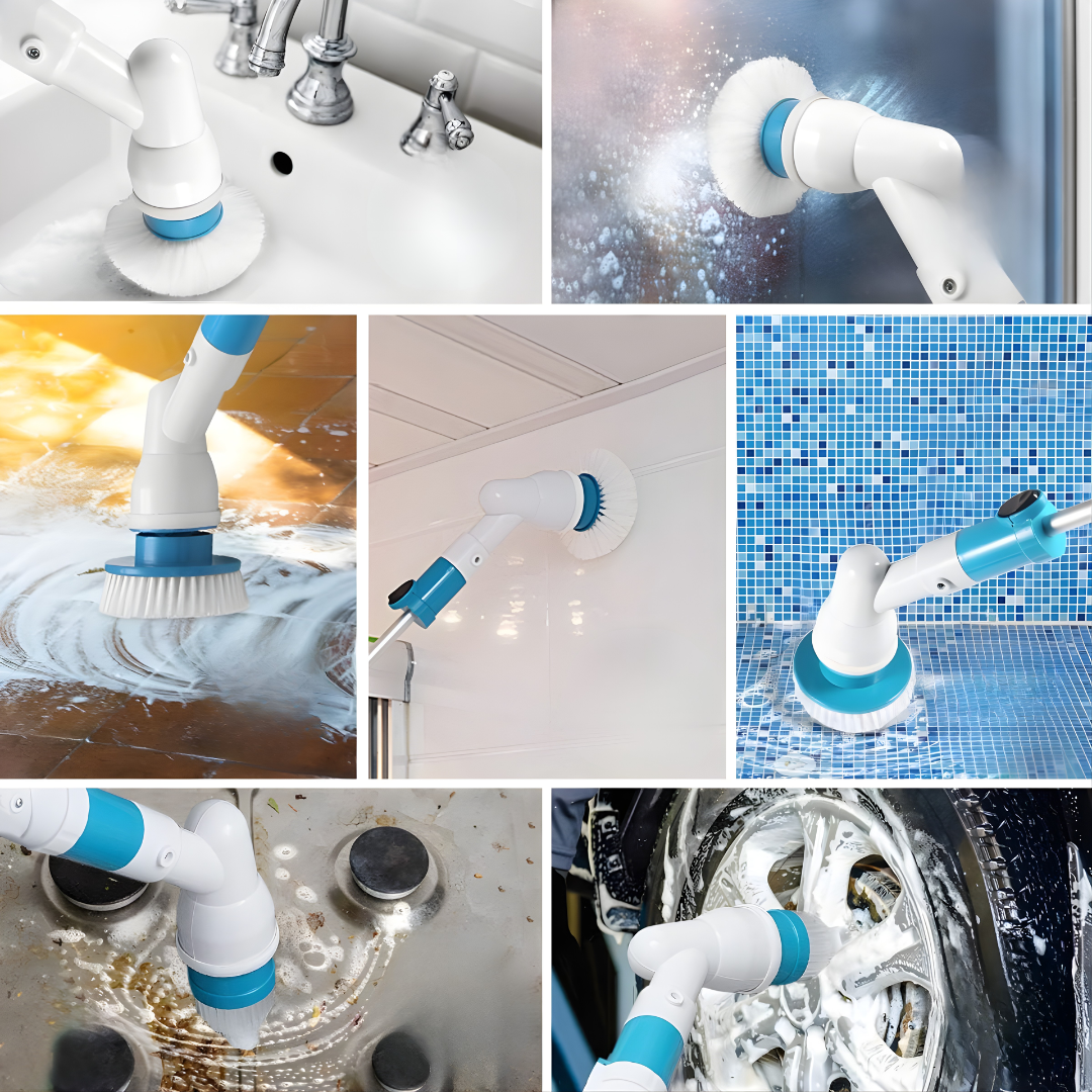 CEPILLO ELÉCTRICO GIRATORIO  – Potencia automática, limpieza profunda y menos esfuerzo en cada rincón