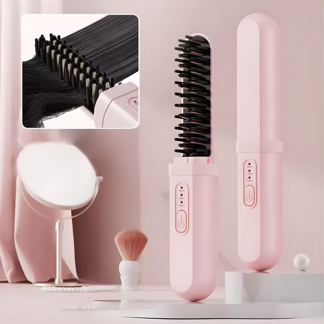 CEPILLO ALISADOR INALÁMBRICO – Cabello liso, control total y libertad sin cables