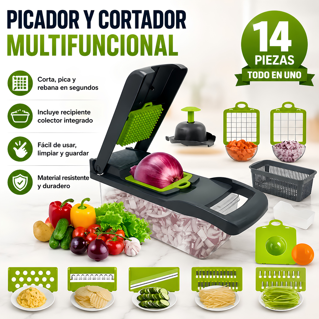 PICADOR Y CORTADOR MULTIFUNCIONAL – Cortes rápidos y cocina práctica