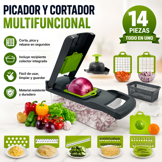 PICADOR Y CORTADOR MULTIFUNCIONAL – Cortes rápidos y cocina práctica