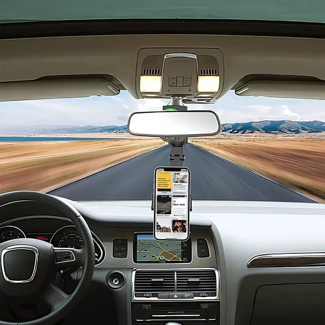 SOPORTE PARA RETROVISOR DE AUTO – Tu celular siempre visible y al alcance