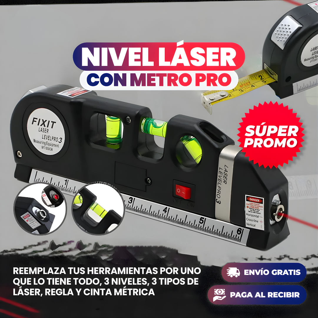 NIVEL LÁSER LEVEL PRO3 – Mide, nivela y alinea con precisión donde lo necesites