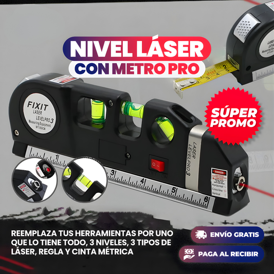 NIVEL LÁSER LEVEL PRO3 – Mide, nivela y alinea con precisión donde lo necesites