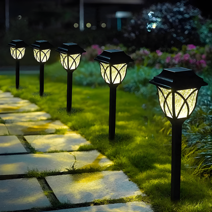 SET DE LUCES SOLARES LARA JARDÍN (6 PIEZAS) – Iluminación automática, ambiente elegante y energía sin cables