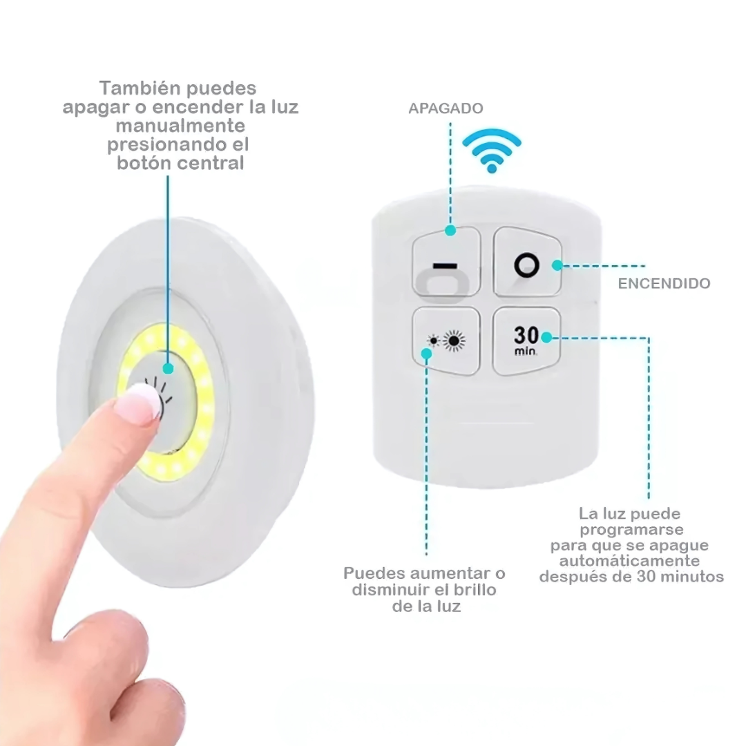 SET DE LUCES LED INALÁMBRICAS - Luz donde la necesites, sin enchufes, sin límites