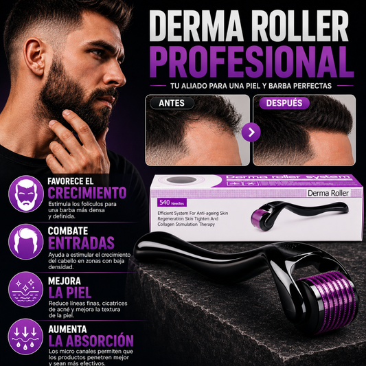 DERMA ROLLER PROFESIONAL – Barba y entradas más cuidadas