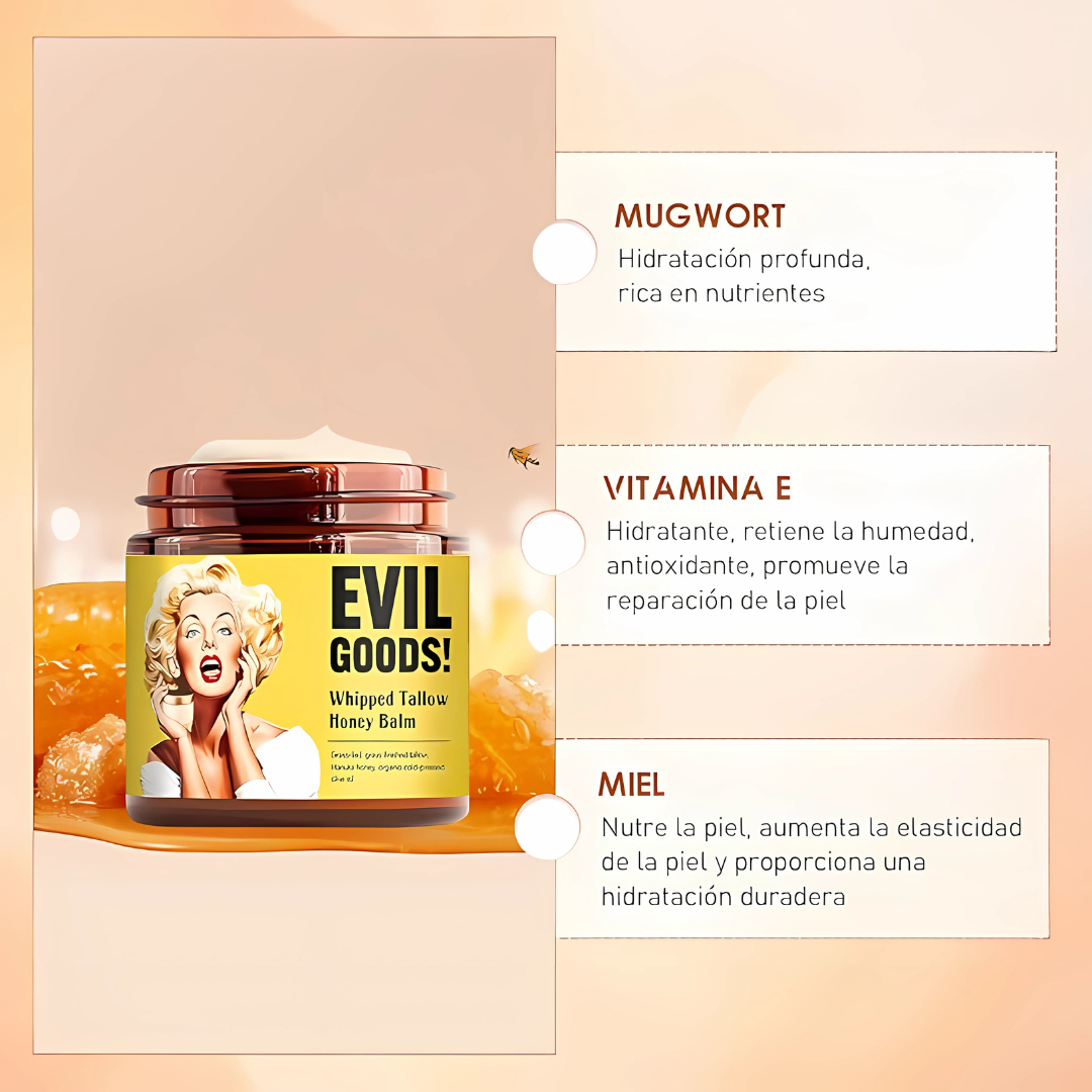 EVIL GOODS CEBO DE RES WHIPPED TALLOW HONEY BALM – Hidratación natural para tu piel