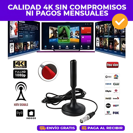ANTENA TDT - Conéctate a la señal sin complicaciones, sin cuotas mensuales y con máxima calidad.