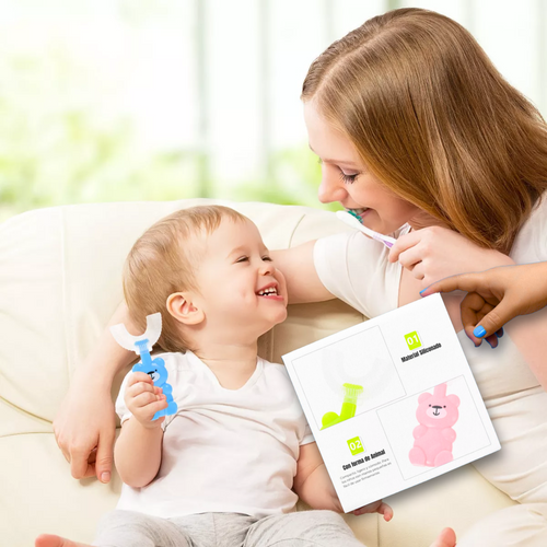 Cepillo para bebés MagicBrush U - Limpieza mágica en cada mordida, sin peleas ni enredos.