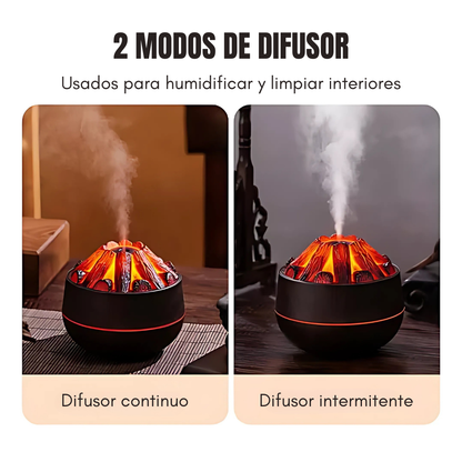 HUMIDIFICADOR VOLCÁN CON LUZ AMBIENTAL – Aire más fresco, ambiente relajante y diseño visual único