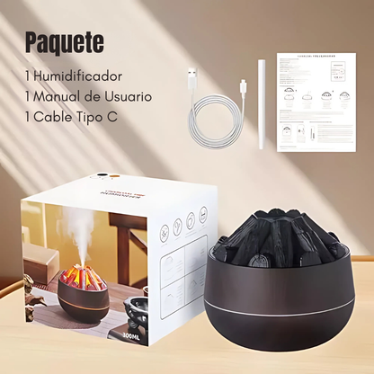 HUMIDIFICADOR VOLCÁN CON LUZ AMBIENTAL – Aire más fresco, ambiente relajante y diseño visual único