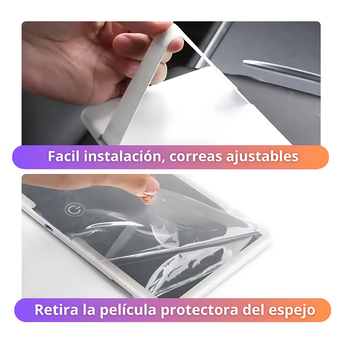 Espejo CarGlam LED - Ilumina tu rutina y retoca con precisión en cualquier momento.