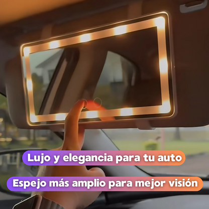 Espejo CarGlam LED - Ilumina tu rutina y retoca con precisión en cualquier momento.