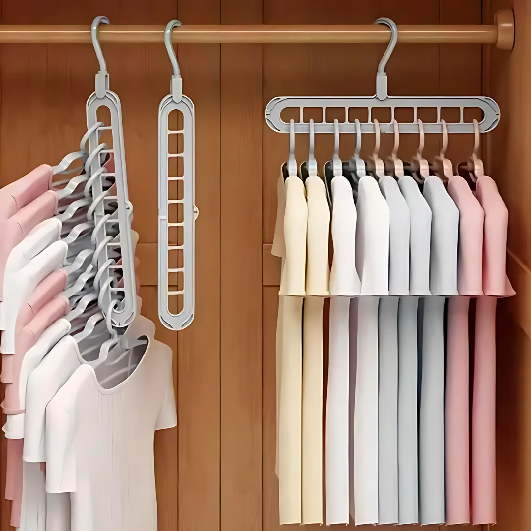 GANCHO DE ROPA MULTIFUNCIONAL (2PCS) – Ahorra espacio, organiza mejor y transforma tu clóset en segundos