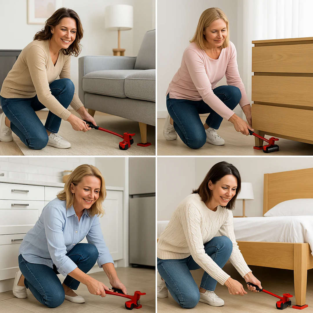 MightyMover Kit - Desliza tus muebles sin rayar el piso ni pedir ayuda