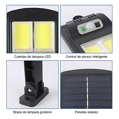 Lámpara Solar LED con Control – Ilumina exteriores sin cables ni consumo eléctrico
