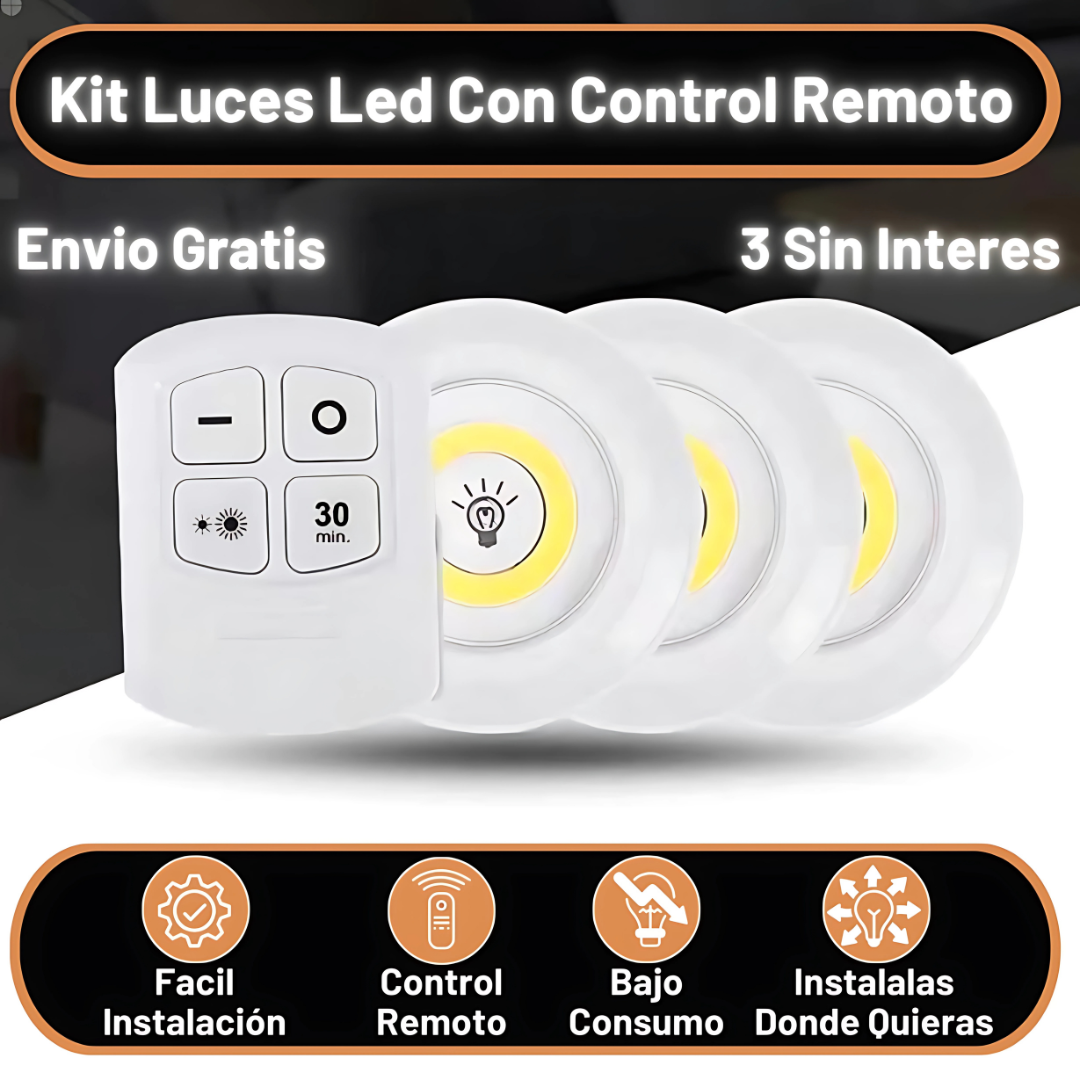 SET DE LUCES LED INALÁMBRICAS - Luz donde la necesites, sin enchufes, sin límites