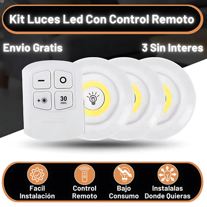 SET DE LUCES LED INALÁMBRICAS - Luz donde la necesites, sin enchufes, sin límites