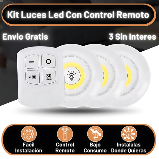 SET DE LUCES LED INALÁMBRICAS - Luz donde la necesites, sin enchufes, sin límites