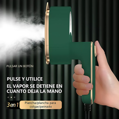 PLANCHA VIAJERA PLEGABLE CON ATOMIZADOR DE AGUA — Potencia profesional en el bolsillo. La ropa impecable donde vayas.