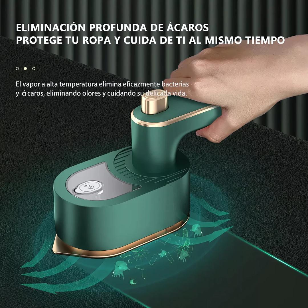 PLANCHA VIAJERA PLEGABLE CON ATOMIZADOR DE AGUA — Potencia profesional en el bolsillo. La ropa impecable donde vayas.