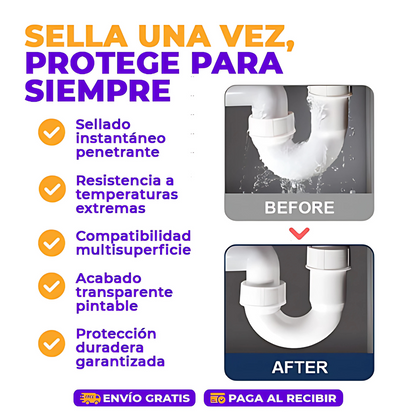 Sellador Impermeable AquaBond - La solución rápida y duradera para goteras, grietas y humedad.